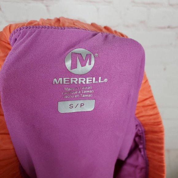 Merrell Skirt S Orange Athletic Cargo Mini Lightweight Hiking Lined Drawstring - Picture 3 of 10